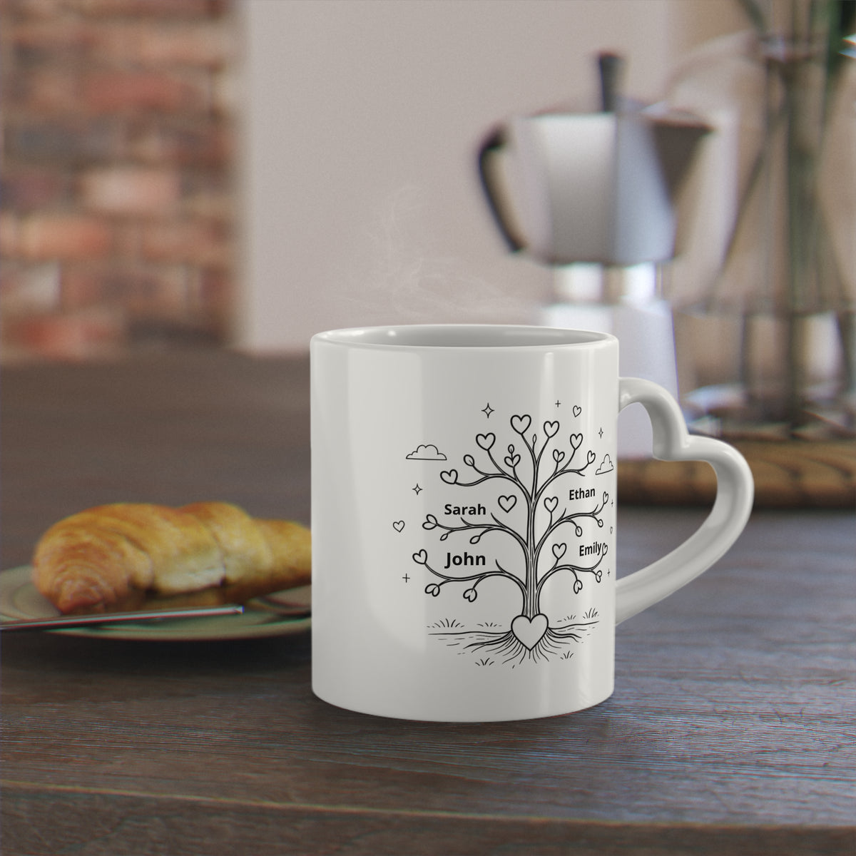 Customizable Heart-Shaped Mug